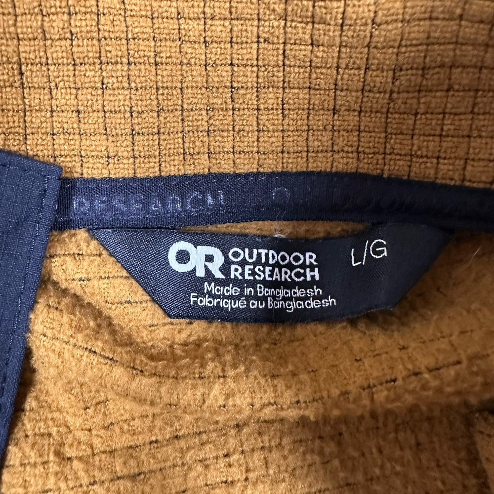 Outdoor Research Trail Mix Snap Pullover Mens Large Black Brown Grid Fleece - Picture 8 of 9